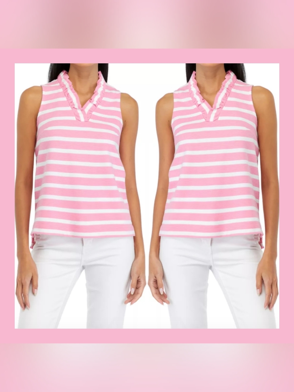 belk Crown & Ivy™
Petite Slee Sleeveless Ruffle V-Neck Top